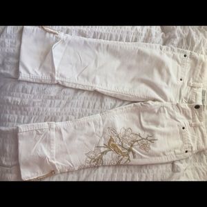 ✨ Guess ✨White Jeans Corduroy Embroidered